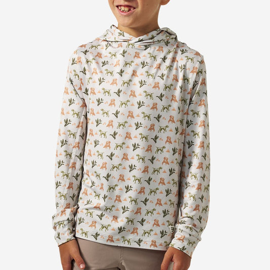 Boys Burlebo Performance Hoodie - Mallard Duck Dog