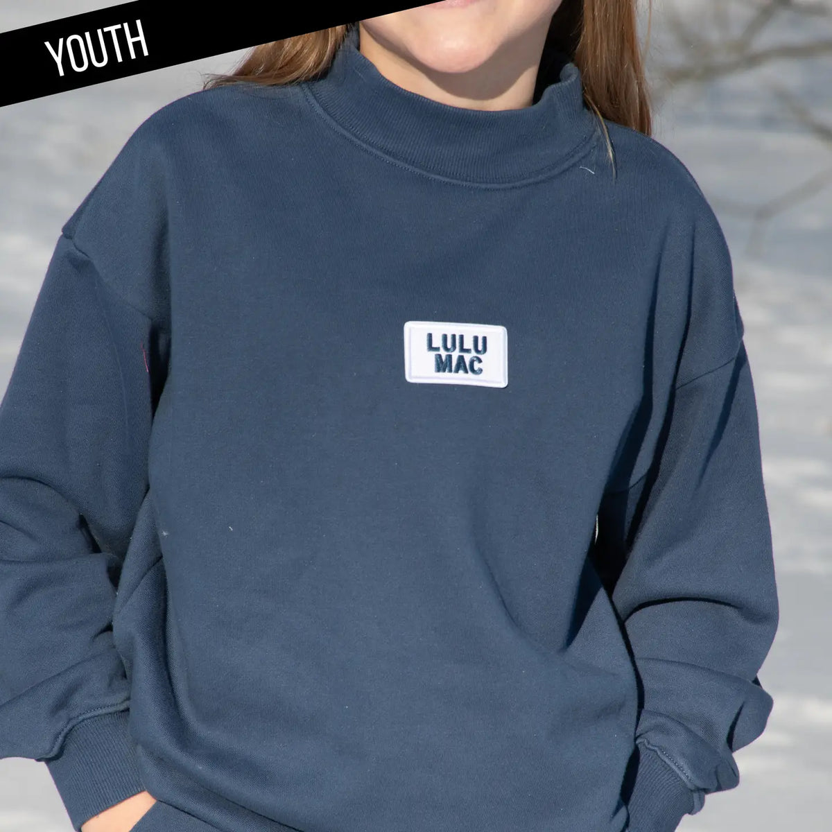 LULU MAC | Navy Mockneck Sweatshirt