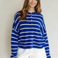 Cabana Striped Piper Cardigan - Royal Blue