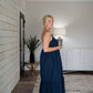 Gingham Ruffle Maxi Dress - Midnight