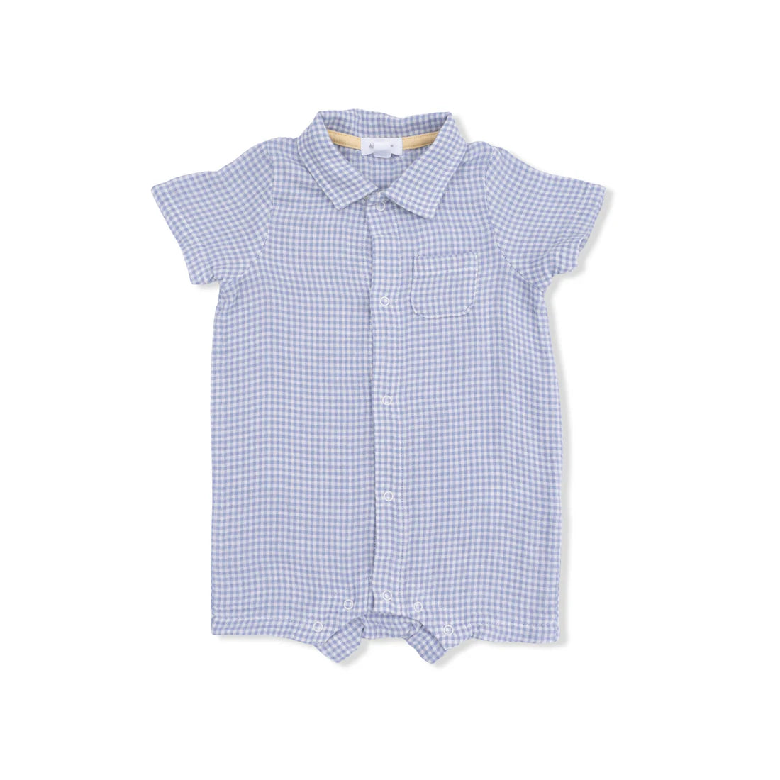 Angel Dear Polo Shortie |  Micro Gingham Blue Blizzard