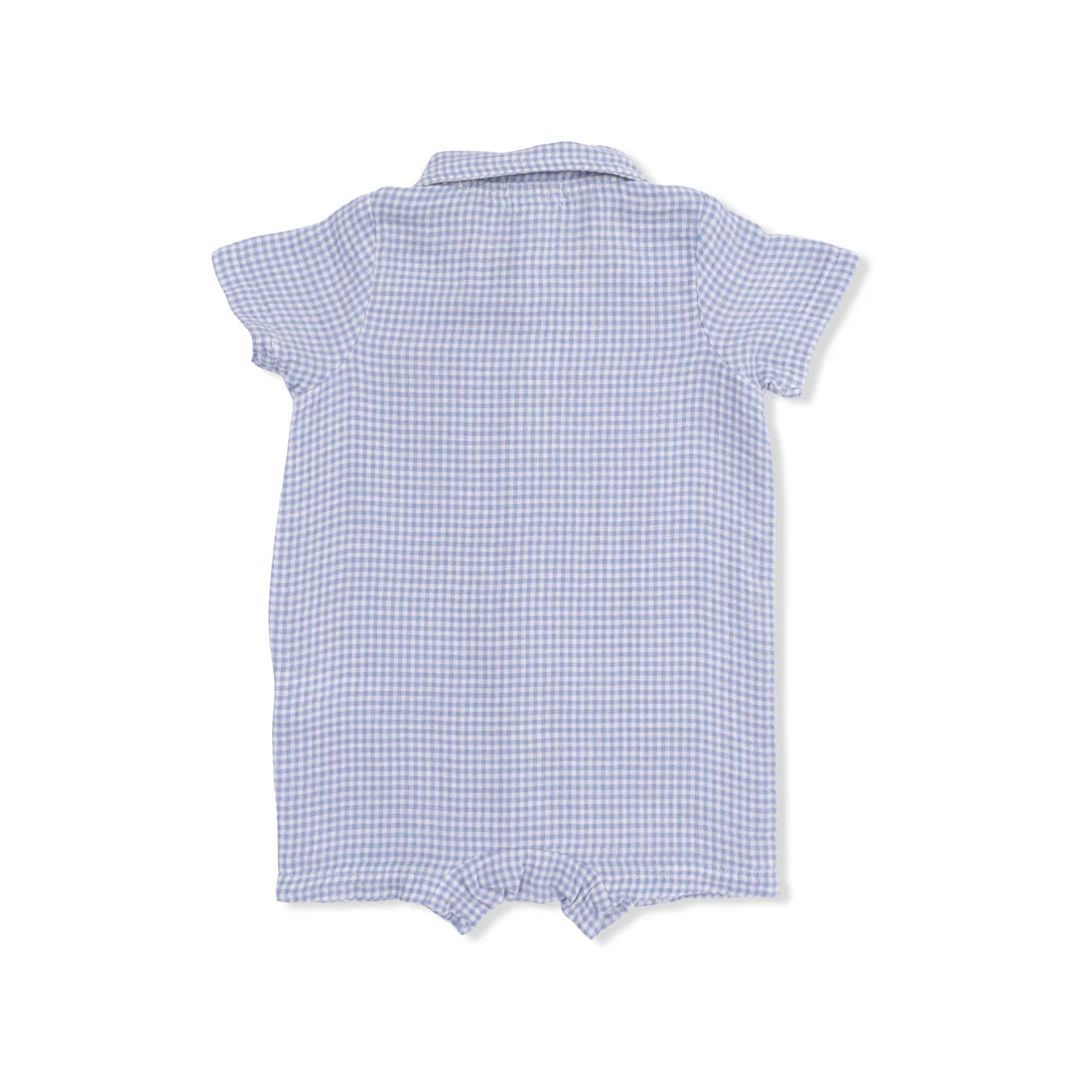 Angel Dear Polo Shortie |  Micro Gingham Blue Blizzard
