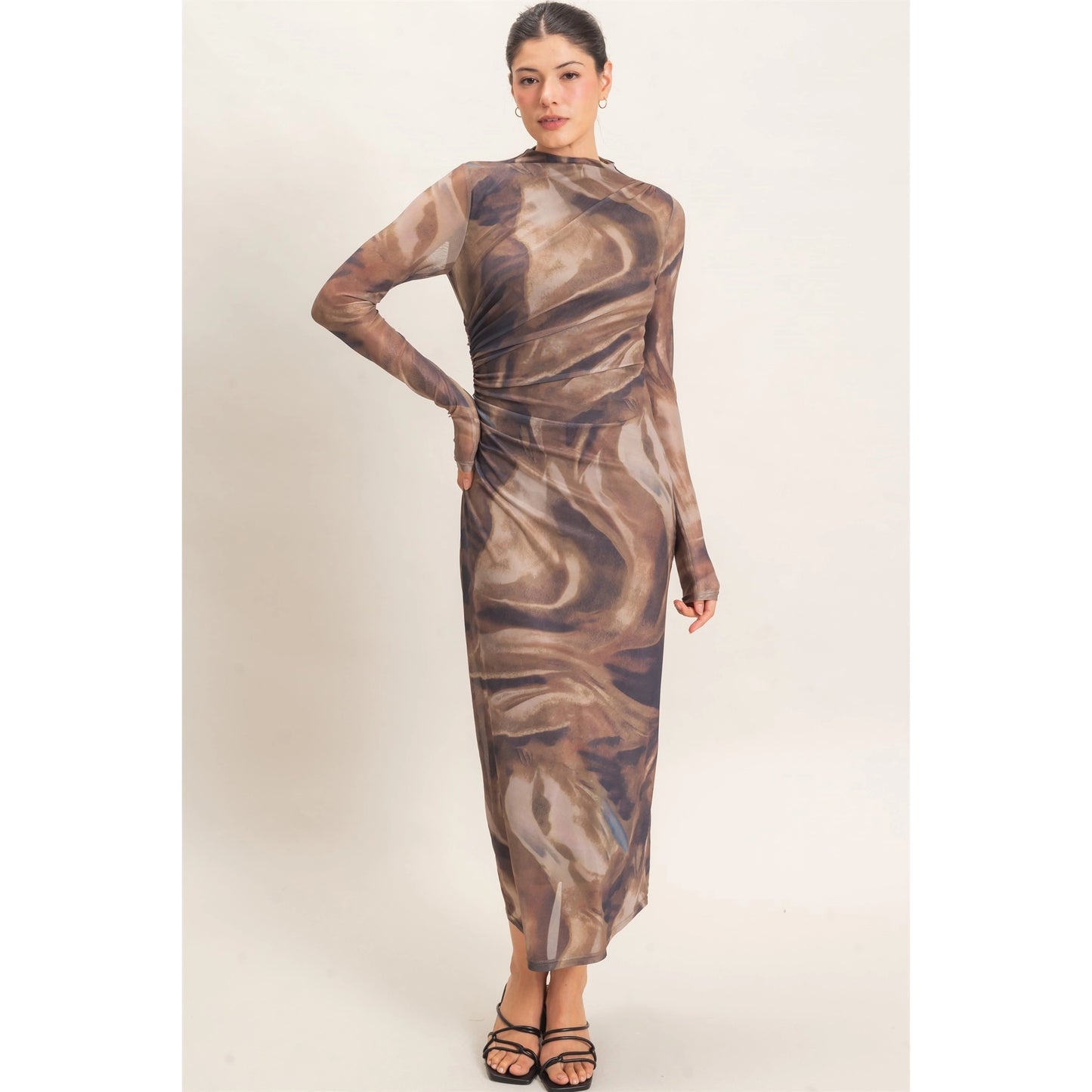 Abstract Mesh Knit Dress