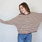 Piper Striped Cardigan - Brown/Ivory
