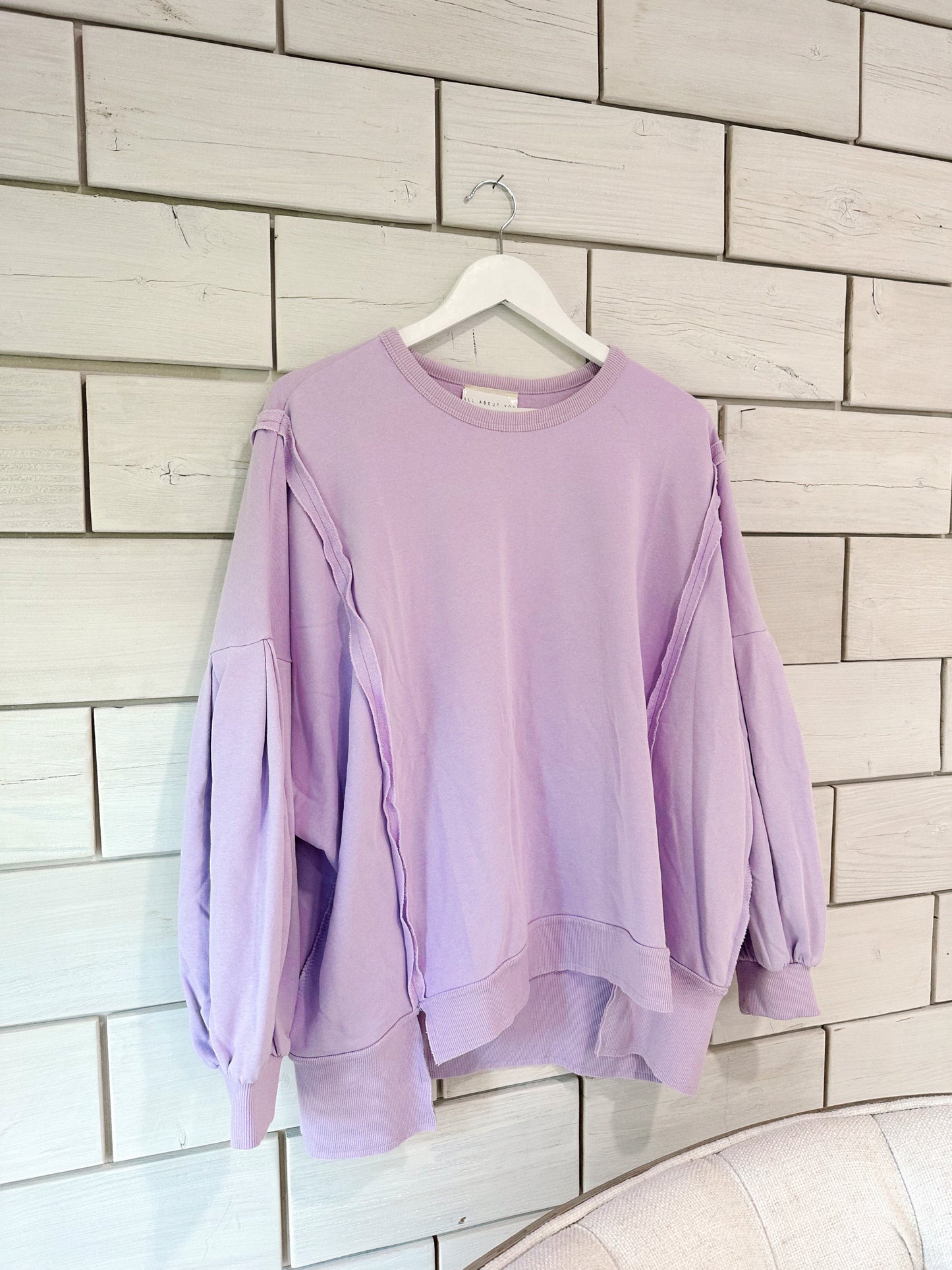 Pleated Sleeve Sweatshirt