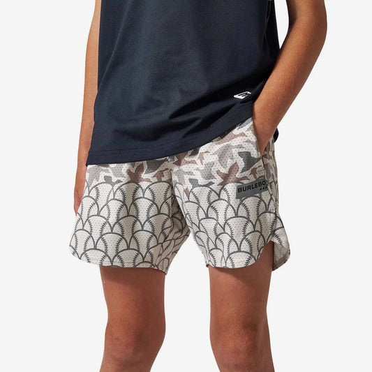Boys Burlebo Mesh Training Shorts - Fowl Ball - Classic Deer Camo