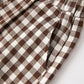 Coffee Color Plaid Top + Pant Set