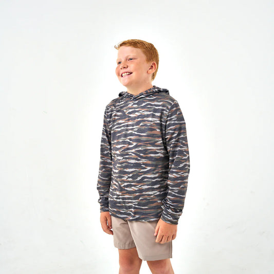 Toddler Burlebo Performance Hoodie - Tiger Stripe Camo - Wetland