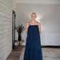 Gingham Ruffle Maxi Dress - Midnight