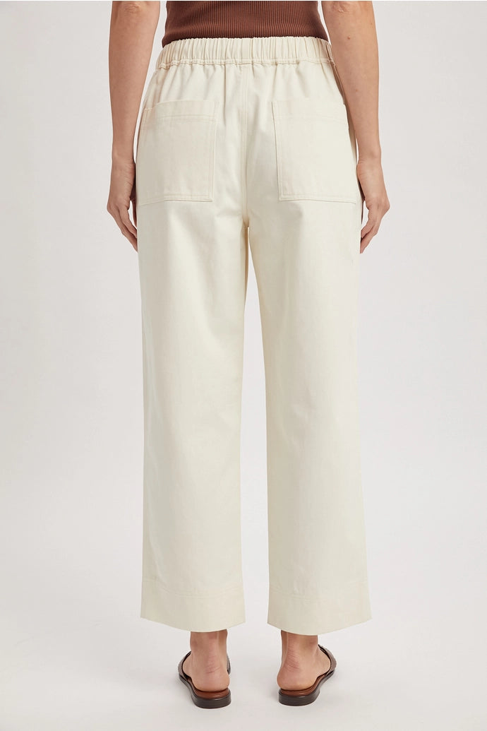 Ivory Cotton Drawstring Pants
