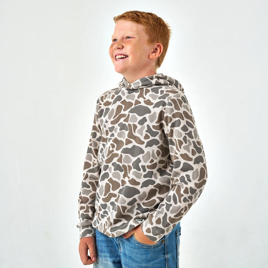 Boys Burlebo Thermal Hoodie - Classic Deer Camo