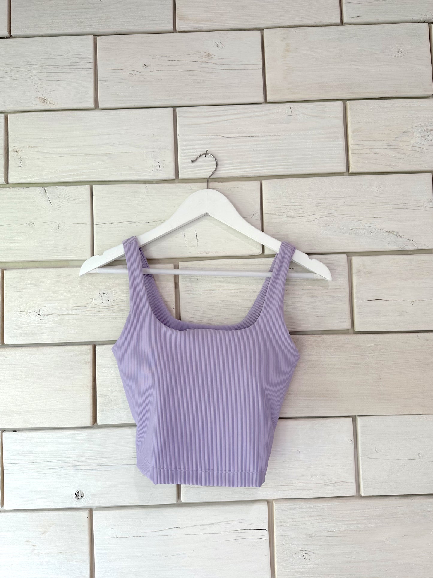 Lavender Ribbed Square Neck Tank