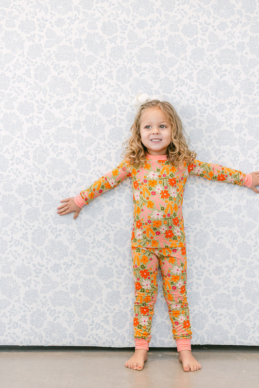 Poppy Kids Co. Fall Flowers PJ Set