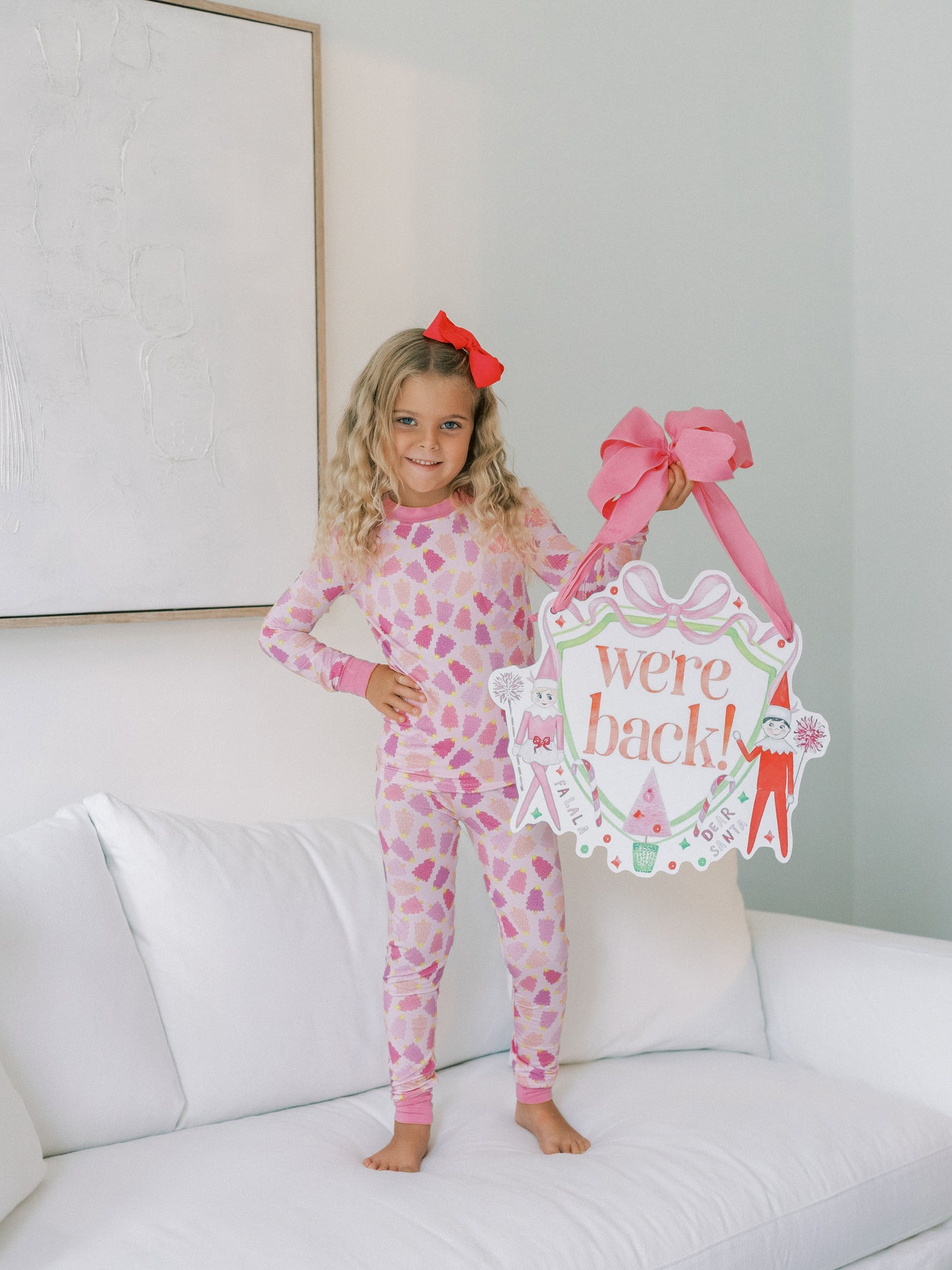 Poppy Kids Co. Purple Christmas Tree Premium PJ Set
