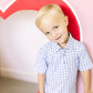 Poppy Kids Co. Blue Heart Check Boys' Polo