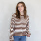Piper Striped Cardigan - Brown/Ivory
