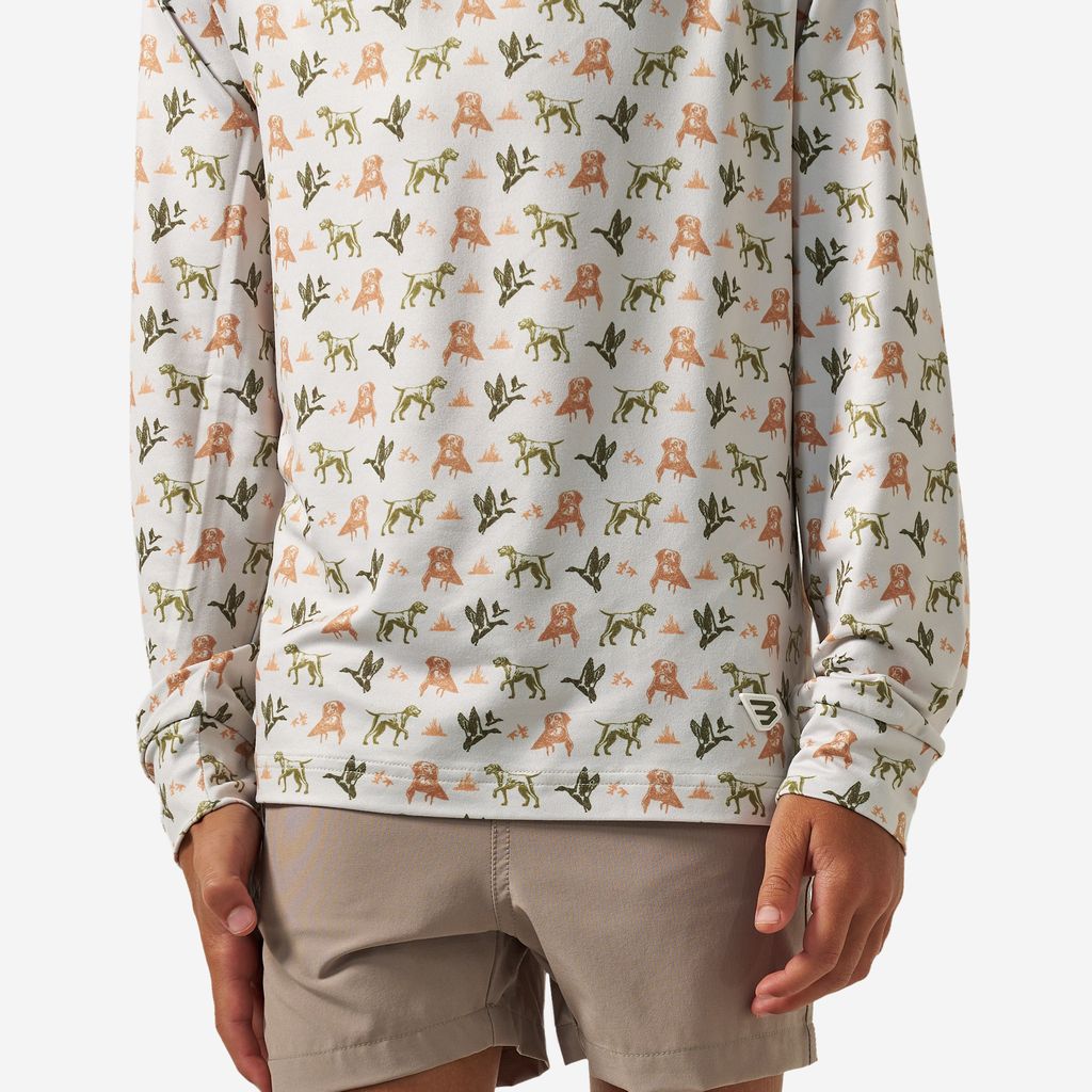 Boys Burlebo Performance Hoodie - Mallard Duck Dog