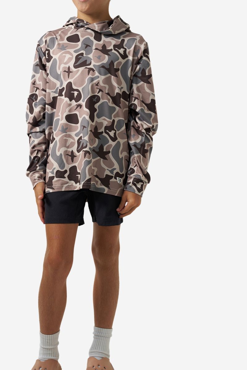 Boys Burlebo Performance Hoodie - Mallard Mayhem Camo