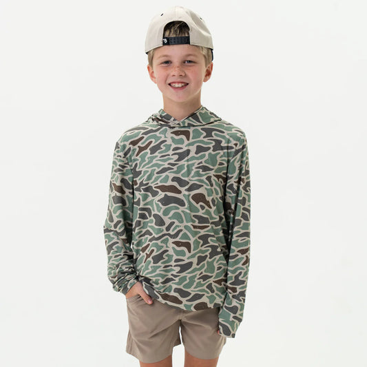 Boys Burlebo Performance Hoodie - Retro Duck Camo