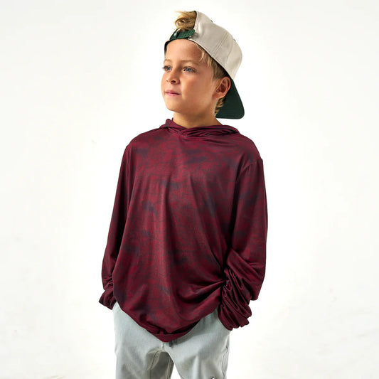 Toddler Burlebo Performance Hoodie - Maroon Texas Camo