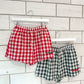 Merry Gingham Shorts - Red