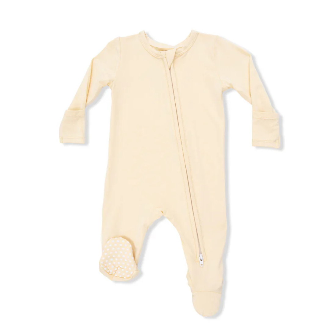 Angel Dear 2-Way Zipper Footie | Solid Italian Straw