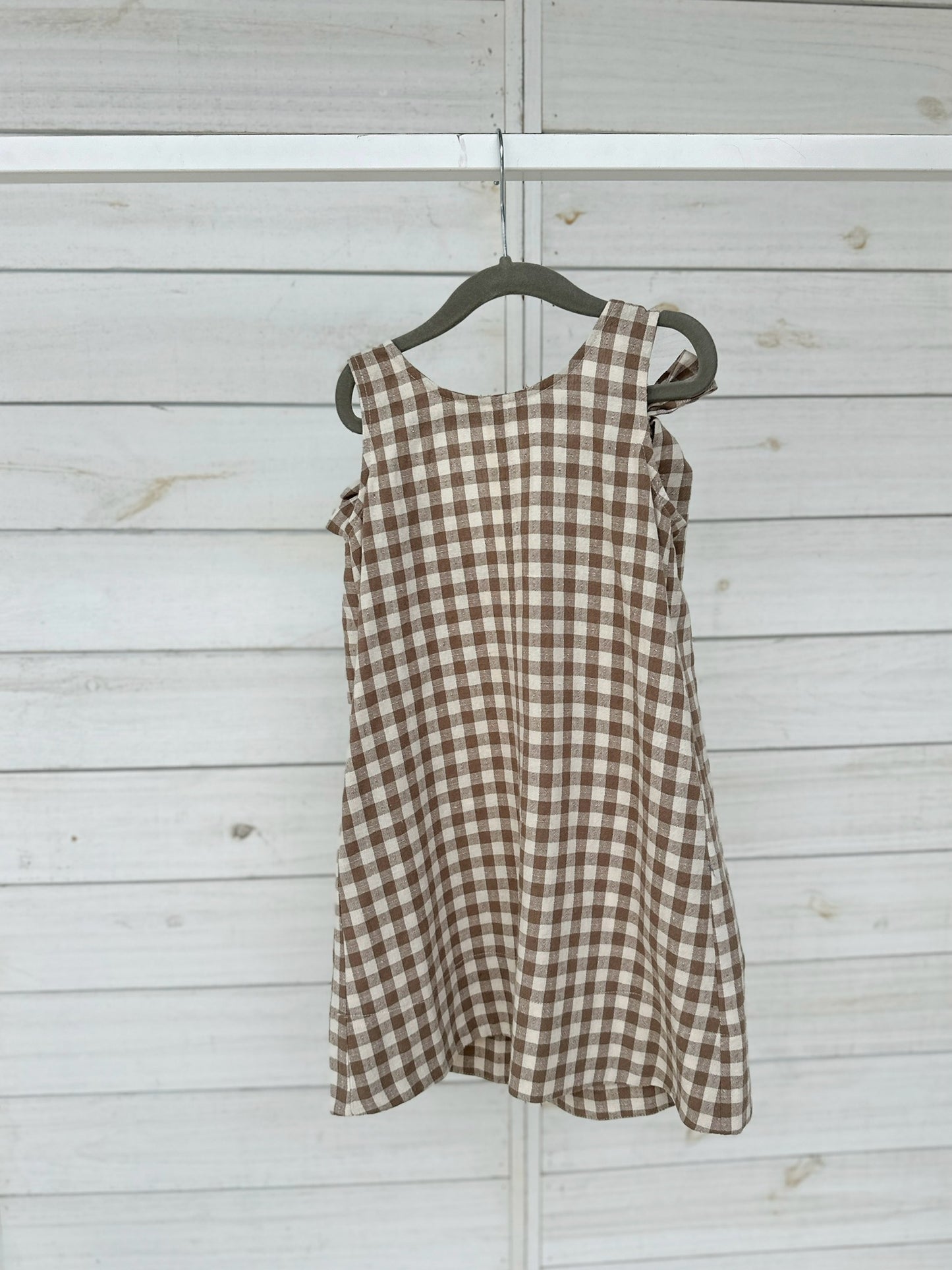 Double Bow Back Gingham Dress