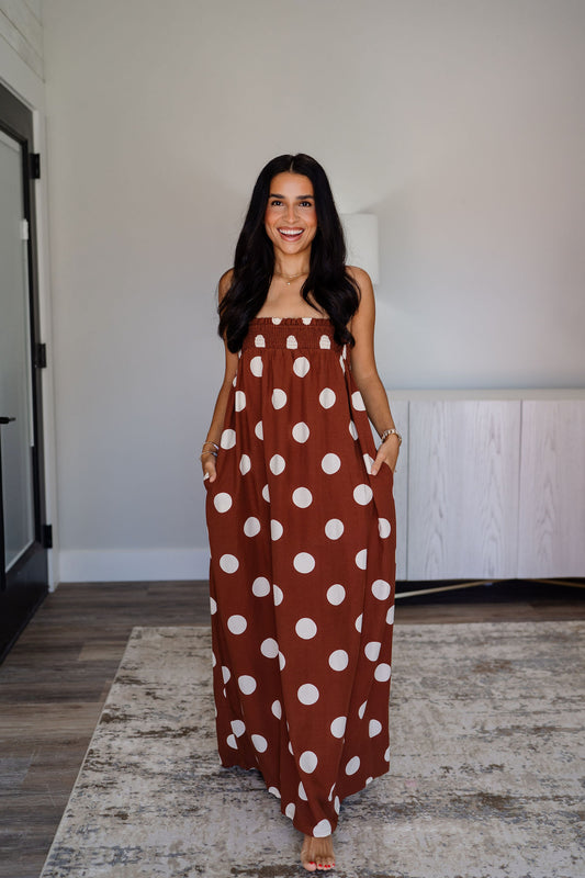 Polka Linen Blend Dress