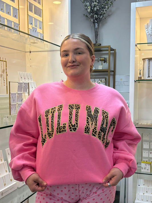 LULU MAC PINK LEOPARD SWEATSHIRT