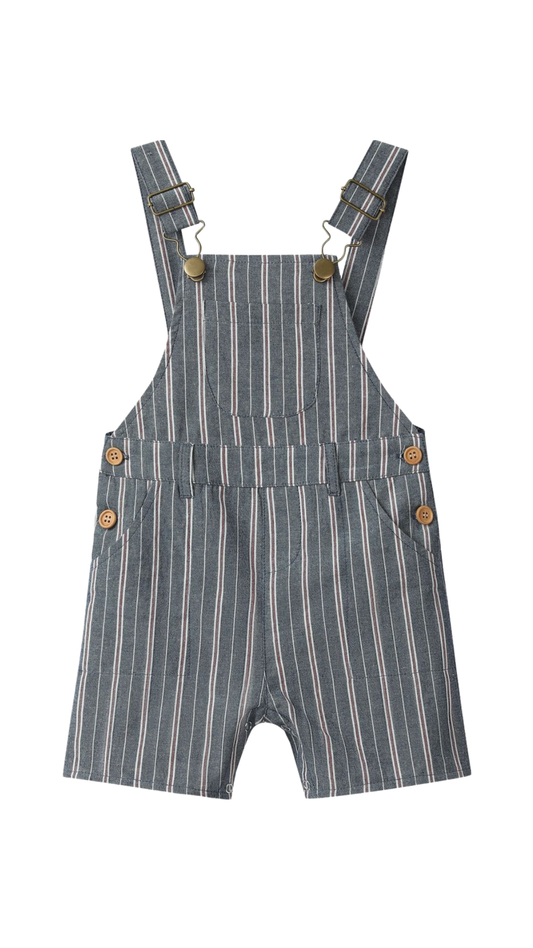 Galleon Woven Overalls | Chambray/Red Stripe