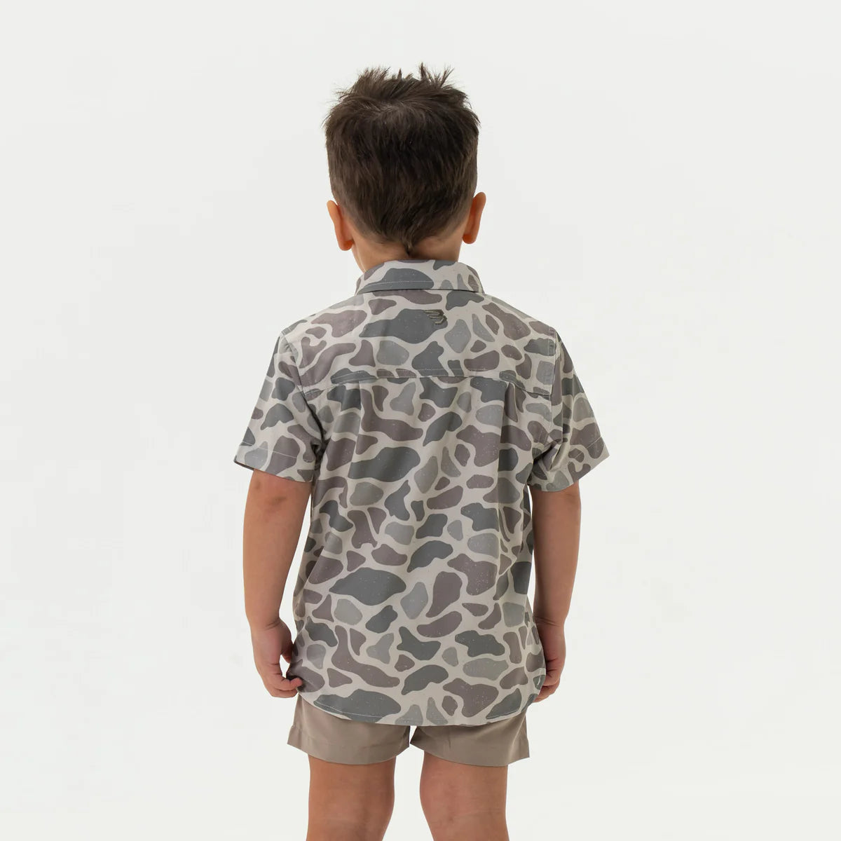 Boys Burlebo Classic Deer Camo Button Up
