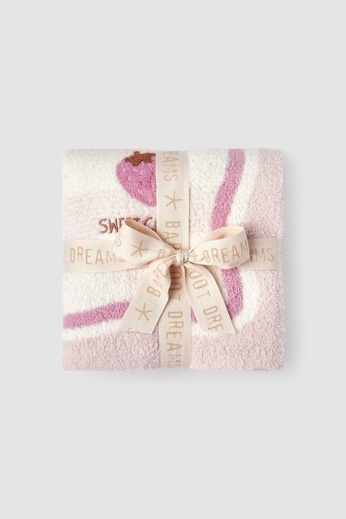 Barefoot Dreams CozyChic Strawberry Stroller Blanket
