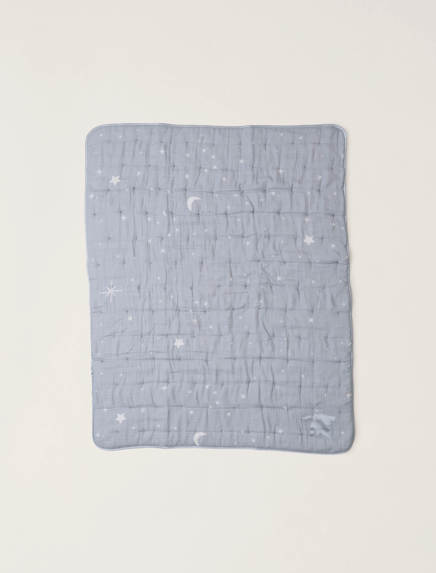 Organic Cotton Double Cloth Starry Night Toddler Quilt - Moonwater