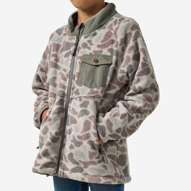 Boys Burlebo Micro Fleece Jacket - Classic Deer Camo