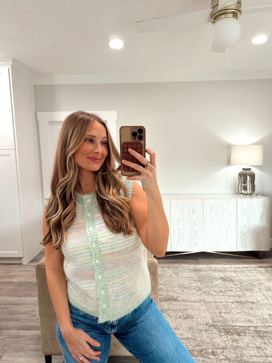 Brushed Candy Sweater Vest - Mint