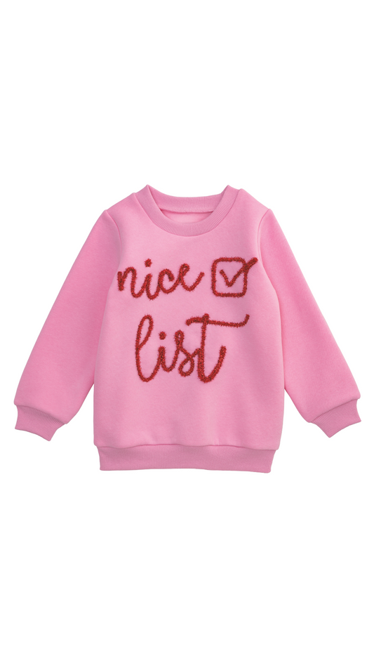 Nice List Tinsel Toddler Sweatshirt