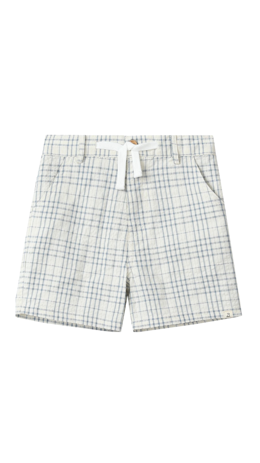 Crew Woven Shorts | Chambray/Cream Plaid