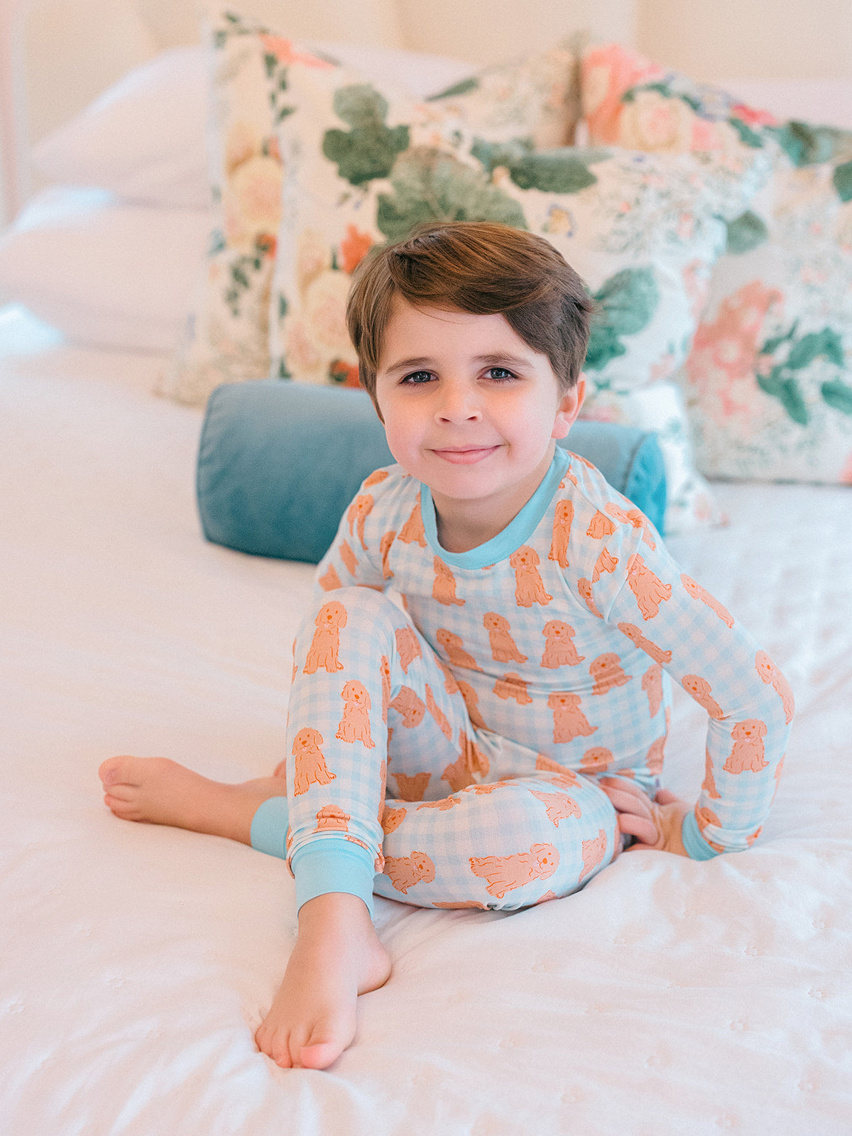 Poppy Kids Co Blue Goldendoodle PJ Set
