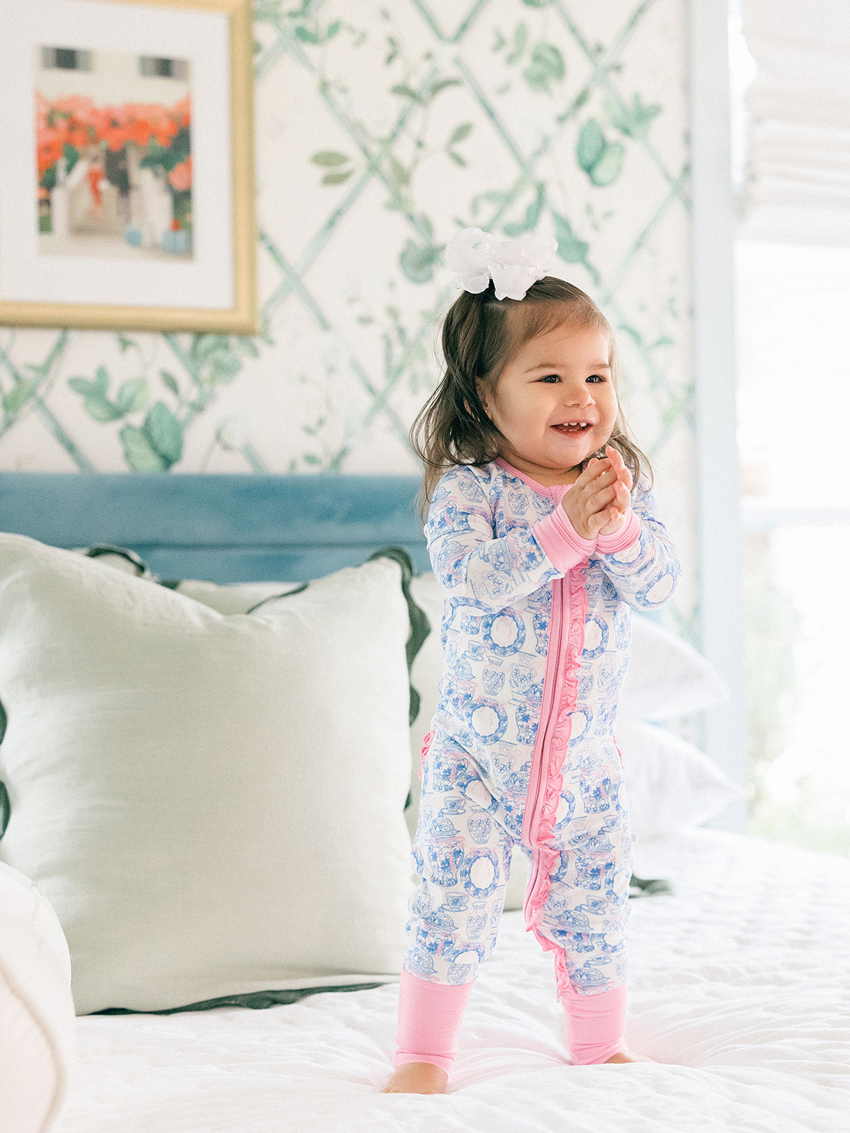 Poppy Kids Co Porcelain Ruffle Romper