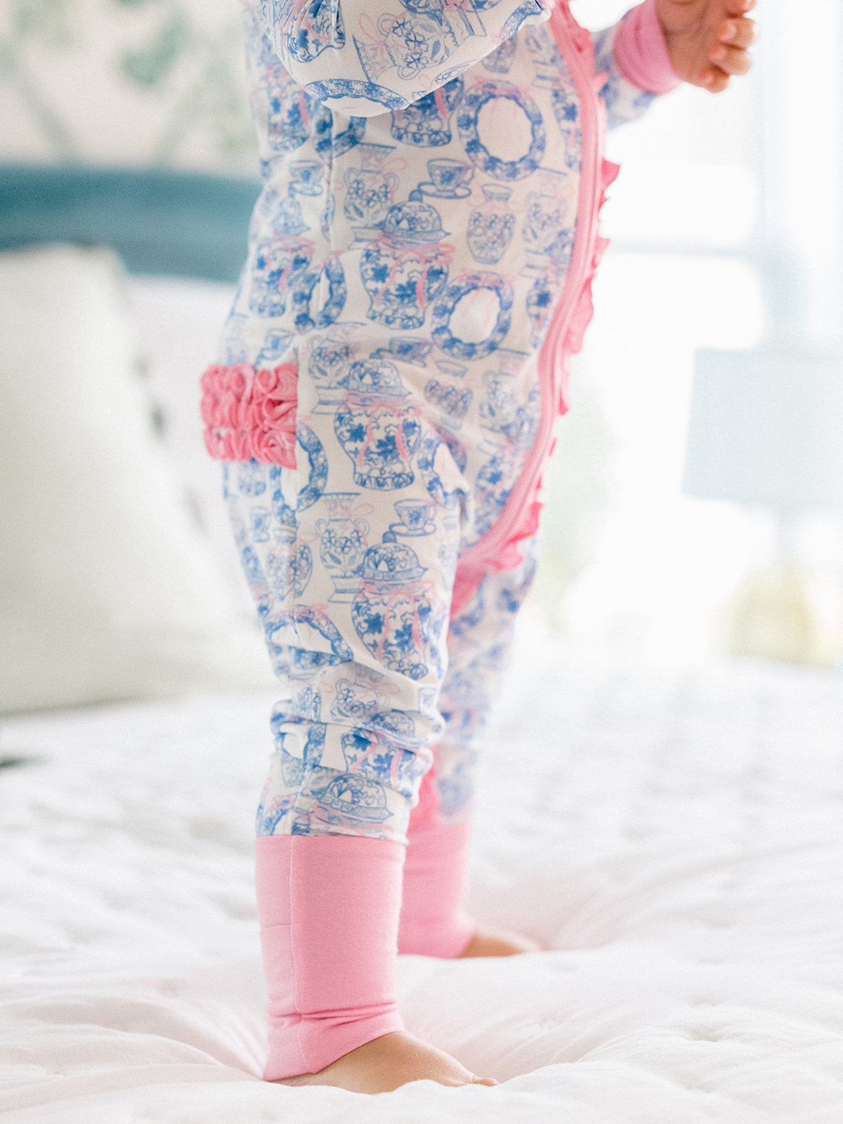 Poppy Kids Co Porcelain Ruffle Romper