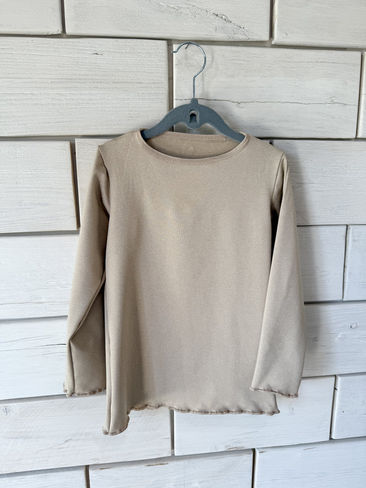 Olive Dot Textured Lettuce Hem Top main image 0