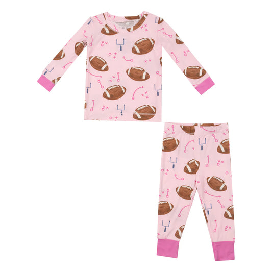 Angel Dear Footballs Pink L/S Loungewear Set