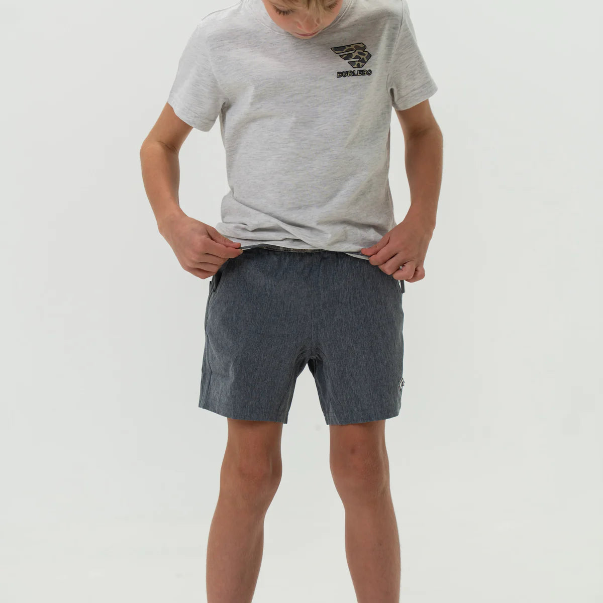 Boys Burlebo Athletic Shorts - Grizzly Gray