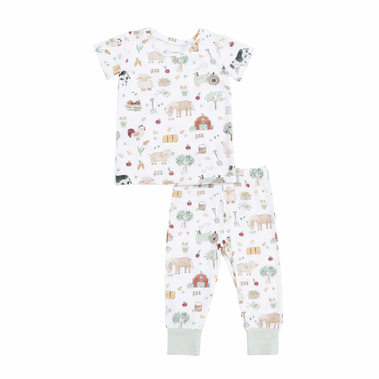 Angel Dear Short Sleeve Loungewear Set | Cute Farm Animals Uni