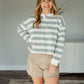 Sage Wide Striped Pullover