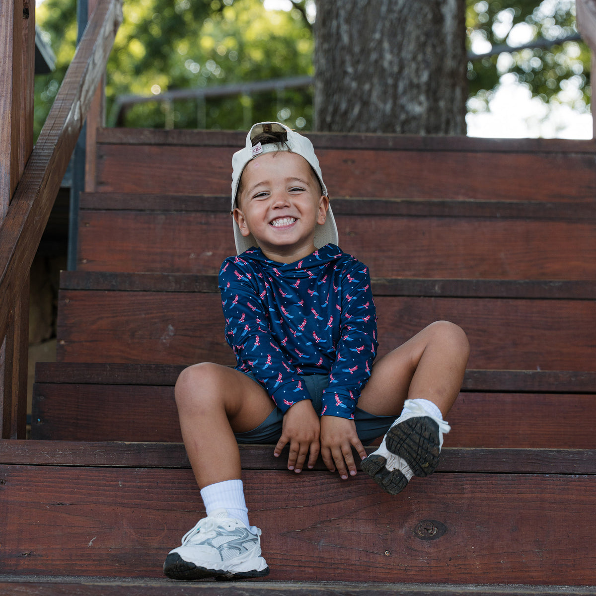 Boys Burlebo Performance Hoodie - USA Eagle