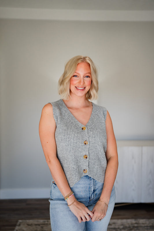 Heather Ribbed Vest