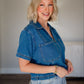 Jade Collared Denim Top