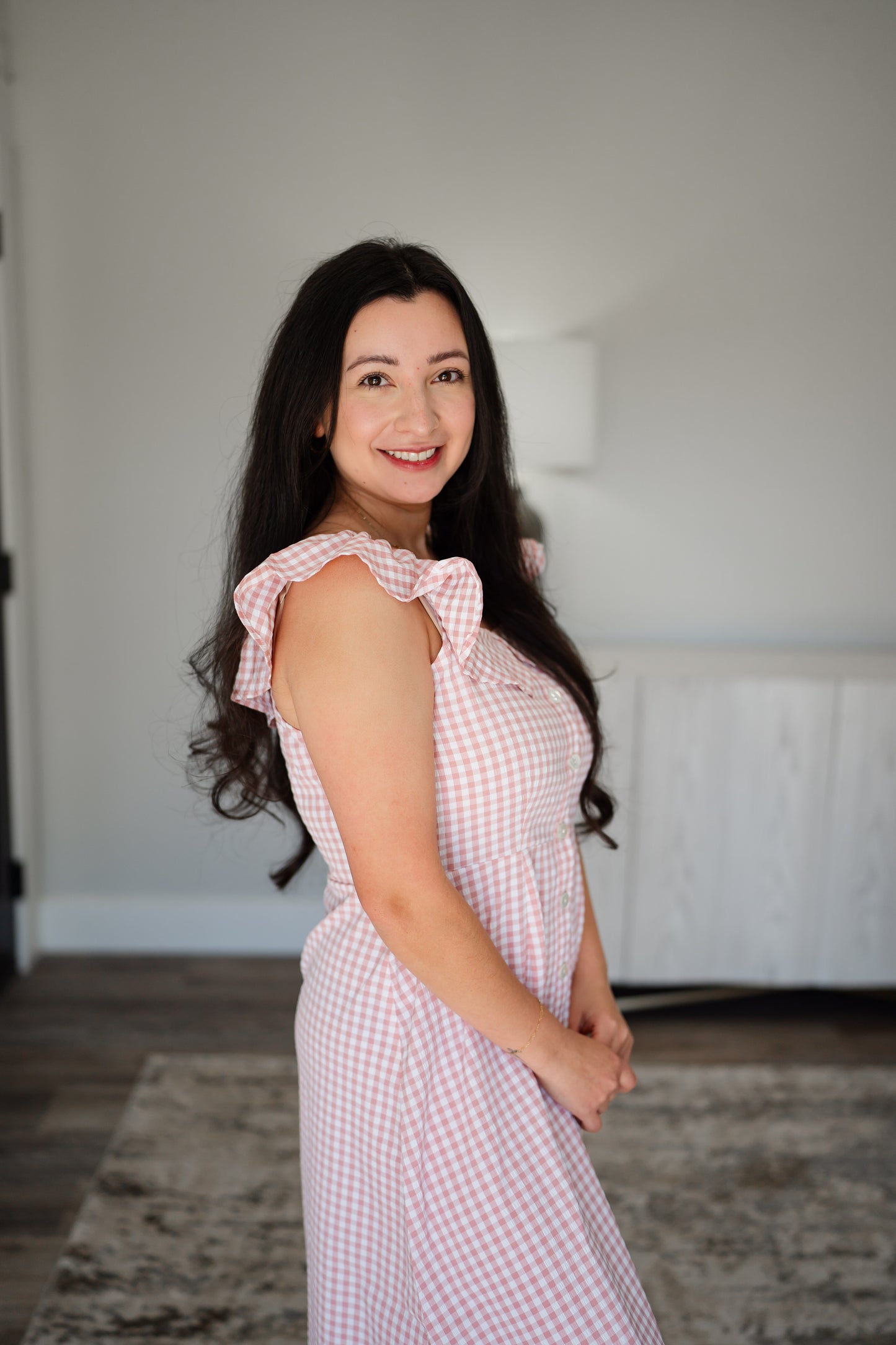 Gili Gingham Midi Dress