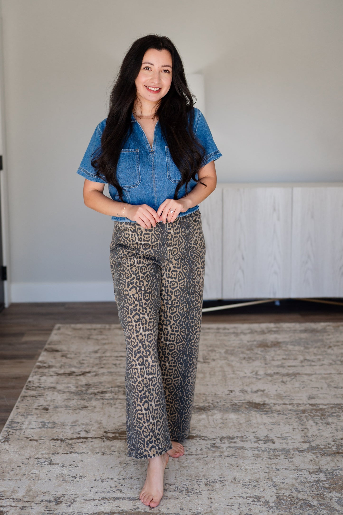 Jade Collared Denim Top